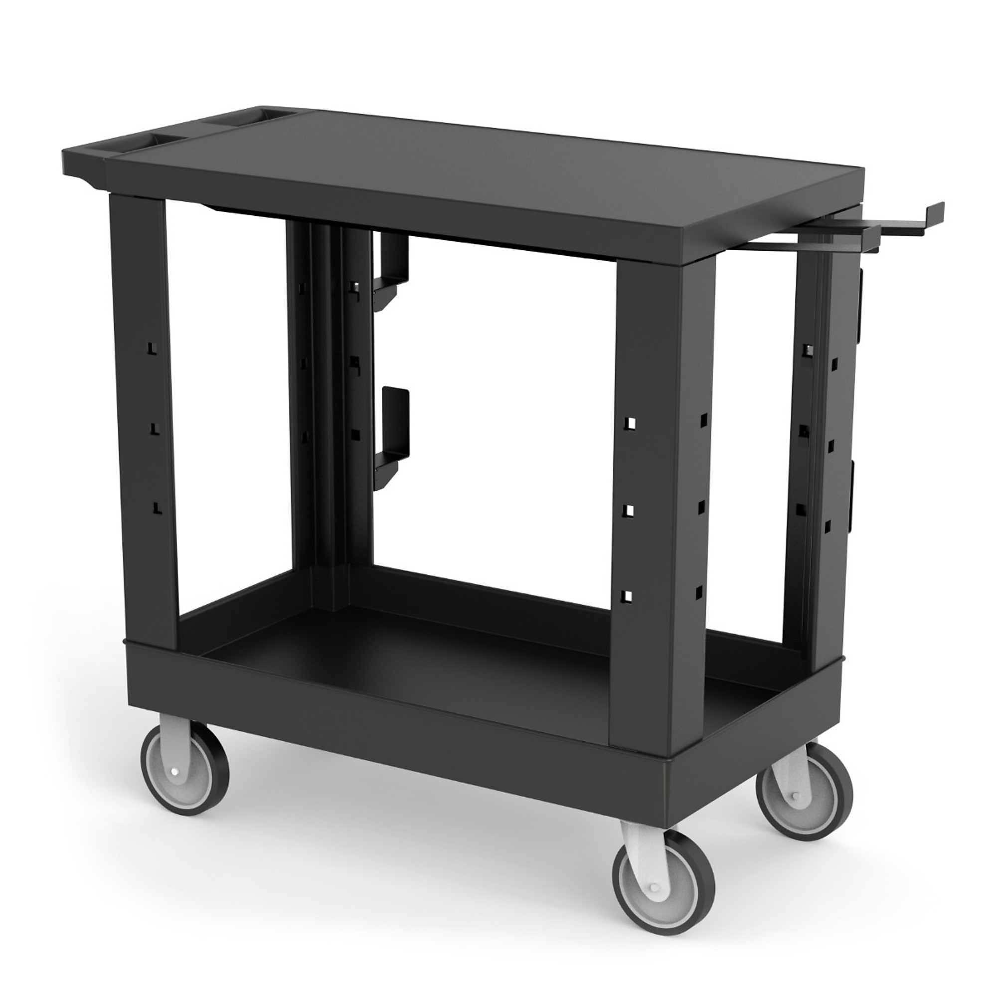 Luxor 32in. x 18in. Flat shelf w tub shelf, Total Capacity 600 lb, Material Type Polyethylene, Top Shelf Height 33.5 in, Model# EC21-NDUST-B